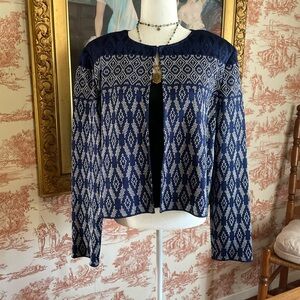 St. John Bohemian Cropped Cardigan